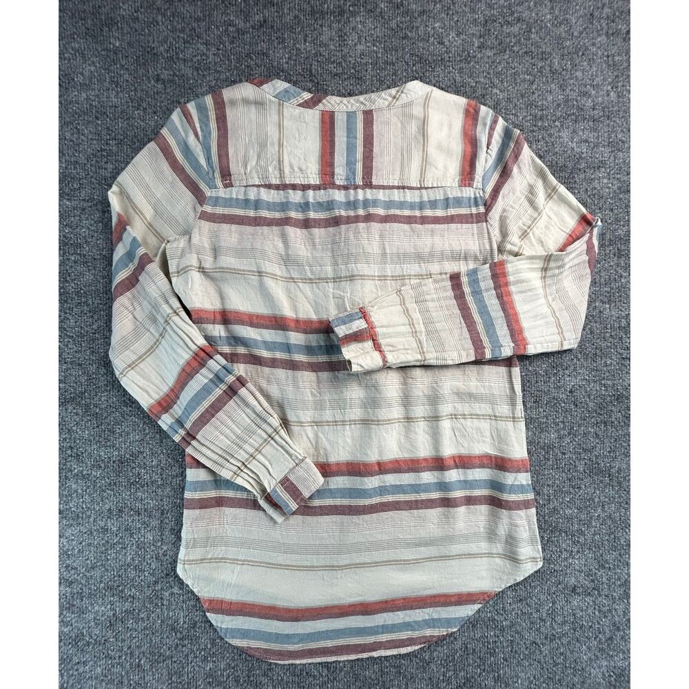 Eddie Bauer Women's XS Striped Henley Shirt Long Sleeve Lightweight Pullover Top - Picture 2 of 8